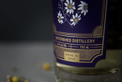 watershed distillery blue label packaging company