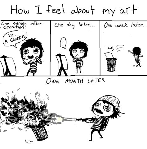 how i feel about my art sarahseeandersen reaction feels comics funny comics and strips