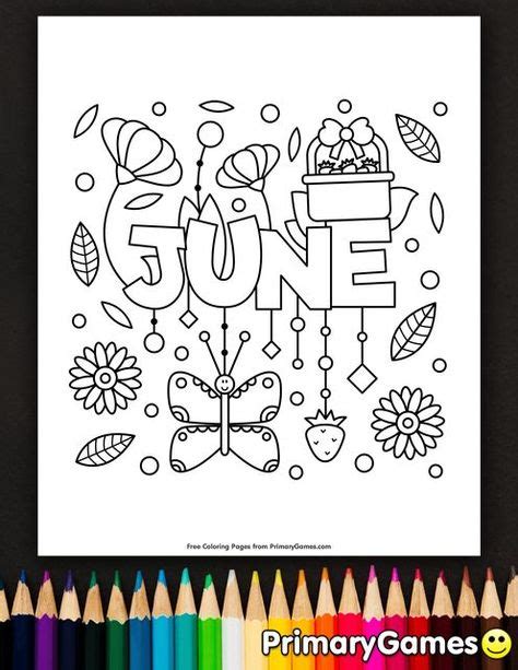 june coloring page  printable  summer coloring pages