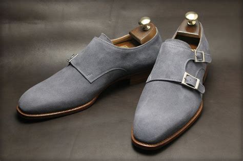 handmade men gray suede dress shoes mens suede monk shoes mens formal