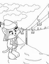 Ski Winter Handipoints Coloring Pages Bunny Lodge Pdf Primarygames Printables Printable Template Cat sketch template