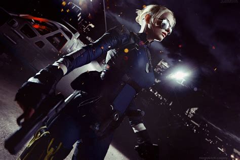 cool cosplay cassie cage from mortal kombat x live for