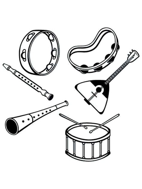 musical instruments printable coloring pages