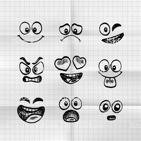 sketch  hand drawn set  cartoon emoji vector illustration drawing set   draw hands