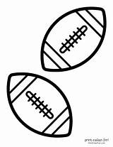 Football Footballs Coloring Pages Color Printables Printable Small American Print Sports Helmets Party Printcolorfun Fun sketch template