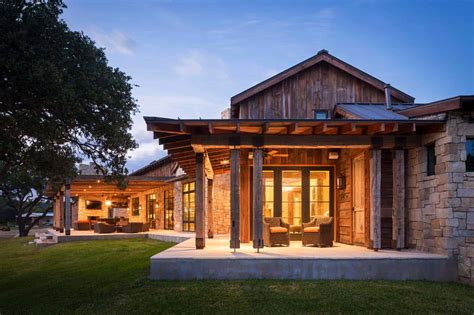 modern rustic barn style retreat  texas hill country