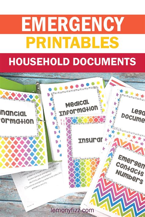 emergency preparedness binder printables printable templates