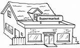 Supermarket Coloring Lux sketch template