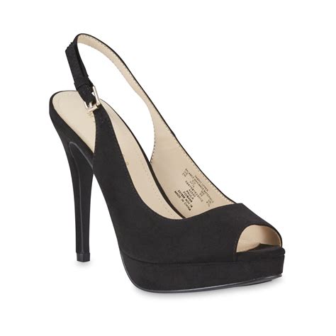 metaphor womens paula slingback platform pump black