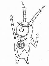 Plankton Coloring Robot Pages Getcolorings Netart Color sketch template