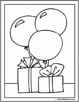 Coloring Birthday Balloons Pages Happy Gifts Ballons Color Printable Theme Pdf Colorwithfuzzy sketch template