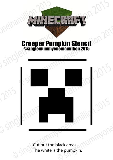 single mummy    million creeper minecraft pumpkin stencil