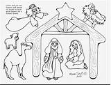 Nativity Coloring Manger Scene Printable Pages Jesus Baby Drawing Line Simple Scenes Animals Color Christmas Template Print Getcolorings Kids Adults sketch template