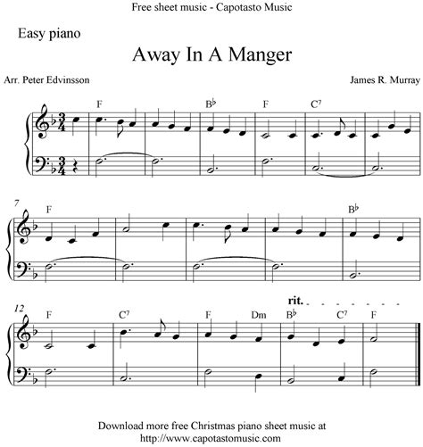 easy christmas sheet   piano  printable  printable