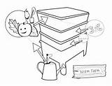 Coloring Worm Farm Worms Pages Compost Choose Board Composting sketch template