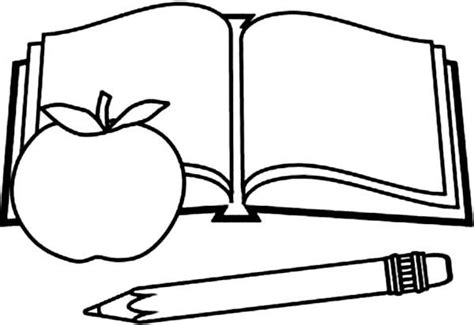 books picture  book pencil  apple coloring page apple