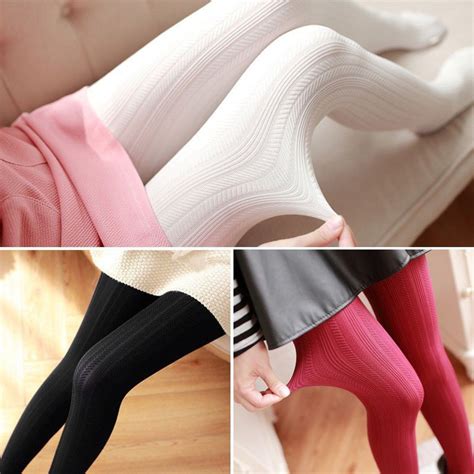 fashion womens thick tights knit winter pantyhose tights warm cotton
