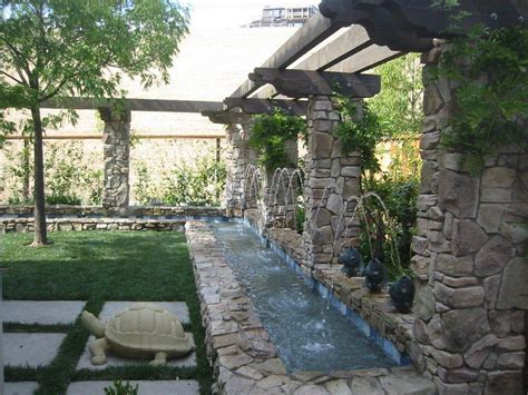 backyard waterfall design backyard  patios