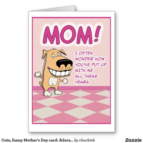 funny adorable mothers day card zazzlecom funny mothers day
