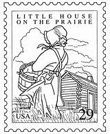 Prairie Coloring House Pages Little Sheets Stamp Printable Pioneer Clipart Postage Laura Ingalls Wilder Famous Colouring Children West Literature Stamps sketch template