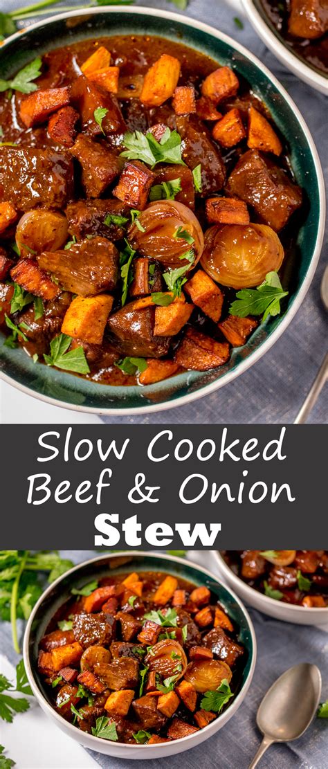 Slow Cooked Beef Stew With Roasted Sweet Potato