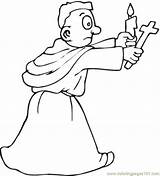 Monk Coloring Pages Getcolorings Candle sketch template