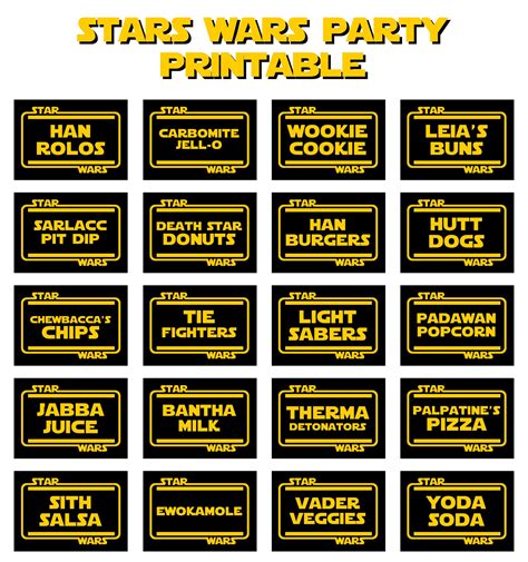 images  star wars printable labels star wars food label