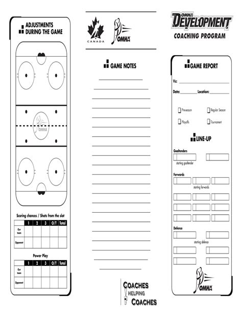 hockey lineup card  printable cards