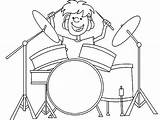 Drum Instrumentos Musicais Drums Getcolorings Bateria Tocando Kidsplaycolor Menino sketch template
