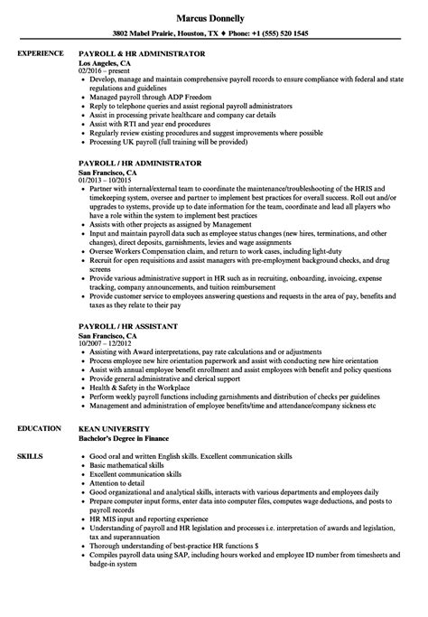 payroll administrator job description sample  template