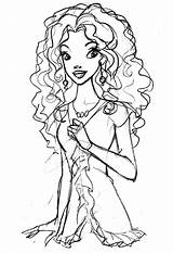 Coloring Pages Printable Barbie Princess African American Girls Mcoloring sketch template