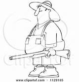 Redneck Hillbilly Clipart Cartoon Rifle Man Carrying Outlined Djart Royalty Shotgun Vector Dennis Cox Woman sketch template