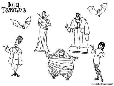 characters  hotel transylvania coloring pages  printable