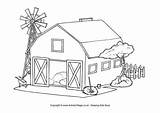 Coloring Farm Colouring Barn Pages Shed Printable House Kids Print Cartoon Barnyard Farms Draw Village Designlooter Activityvillage Animals Drawings Animal sketch template
