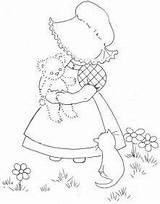 Embroidery Sunbonnet sketch template