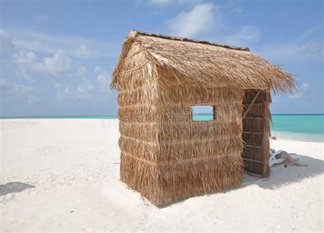 hut   tropical island stock image image  peaceful