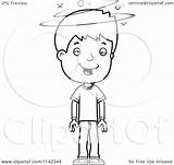 Adolescent Boy Clipart Drunk Teenage Cartoon Outlined Coloring Vector Thoman Cory Royalty sketch template