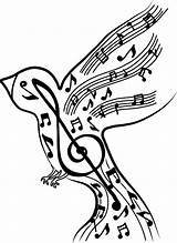 Drawing Note Music Birds Musical Bird Notes Drawings Line Getdrawings Choose Board sketch template