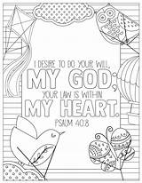 Coloring Verse Psalm Psalms Biblical sketch template