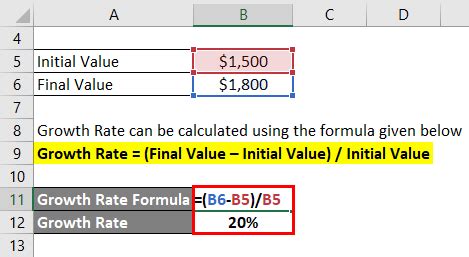 calculate growth rate  excel gist copenty