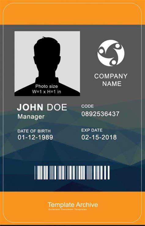 printable id badge template