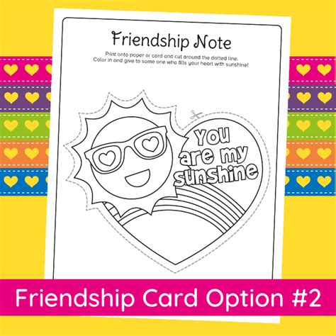 printable friendship card  kids walking