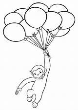 George Curious Coloring Pages Monkey Happy Print Printable Sheets Birthday Drawing Tulamama Balloons Easy Colouring Balloon Kids Color Mandala Cartoon sketch template