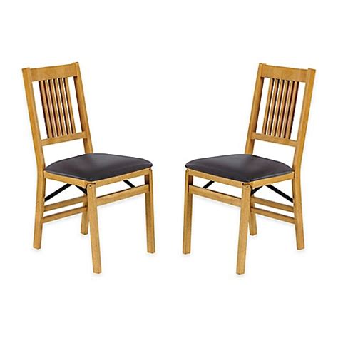 stakmore true mission wood folding chairs set   bed
