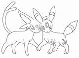 Umbreon Espeon Lineart Becuo Pokémon sketch template