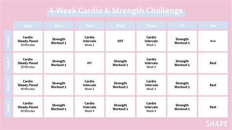 4 Week Workout Plan For Women Shape