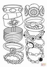 Coloring Bracelets Pages Printable Jewelry Drawing Main sketch template