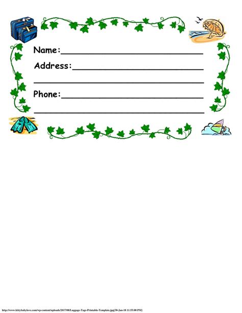 printable  tag templates word  picture ideas