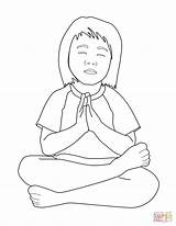 Praying Coloring Child Pages Printable Drawing Template Categories sketch template