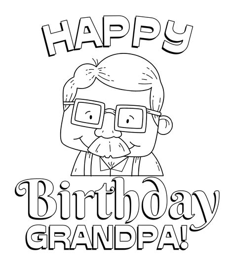 happy birthday grandpa coloring card happy birthday grandpa happy